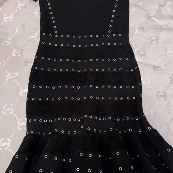 Alexander McQueen Black Eyelet Mini Dress - Picture 10 of 10